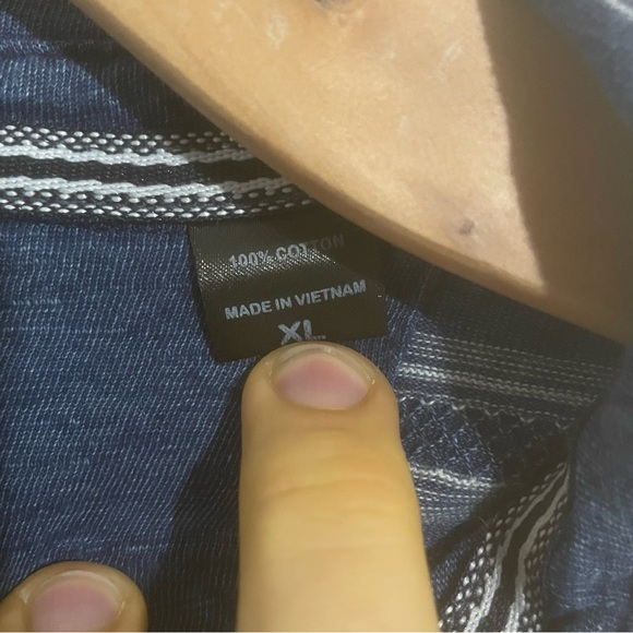 Nantucket Whaler Polo Shirt Men’s XL Blue Striped Golf Preppy Short Sleeve Logo - Picture 3 of 8